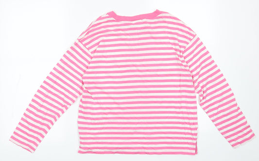 MONKL Womens Pink Striped Cotton Pullover Sweatshirt Size 2XS  Pullover