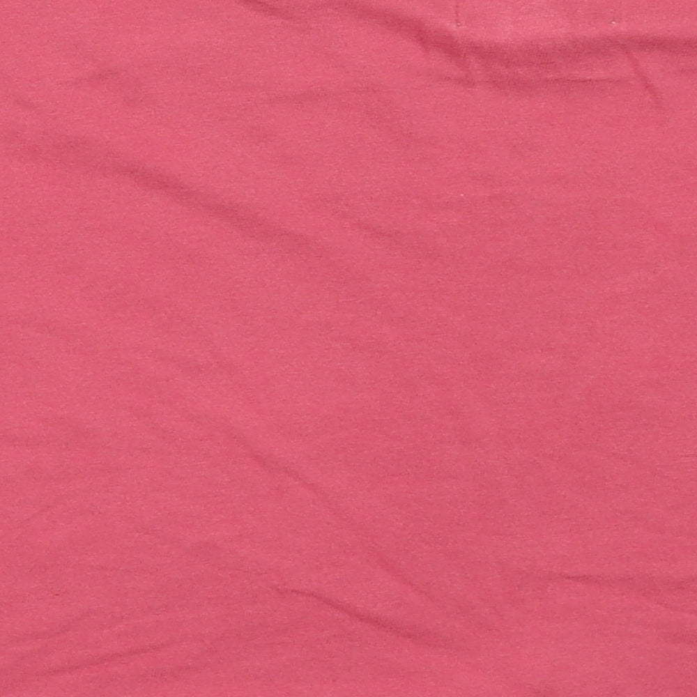 Topshop Womens Pink  Cotton Cropped T-Shirt Size XS Crew Neck