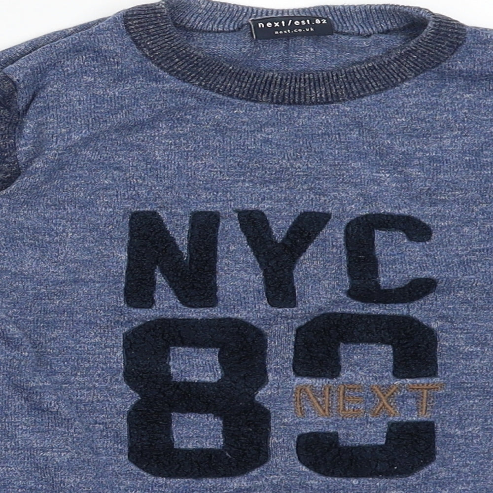 NEXT Boys Blue  Cotton Pullover Sweatshirt Size 7 Years  Pullover - NYC