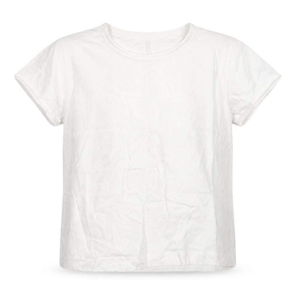 Primark Girls White  Cotton Basic T-Shirt Size 8-9 Years Crew Neck Pullover