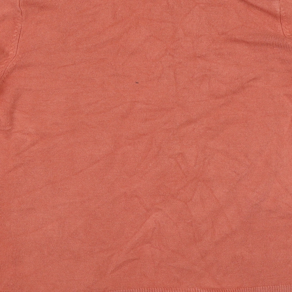 Marks and Spencer Womens Pink V-Neck  Acrylic Cardigan Jumper Size S