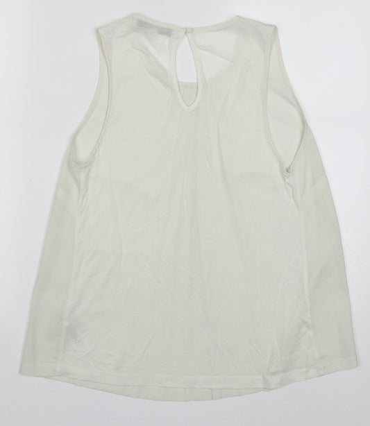 French Connection Womens White  Polyester Basic Tank Size M One Shoulder