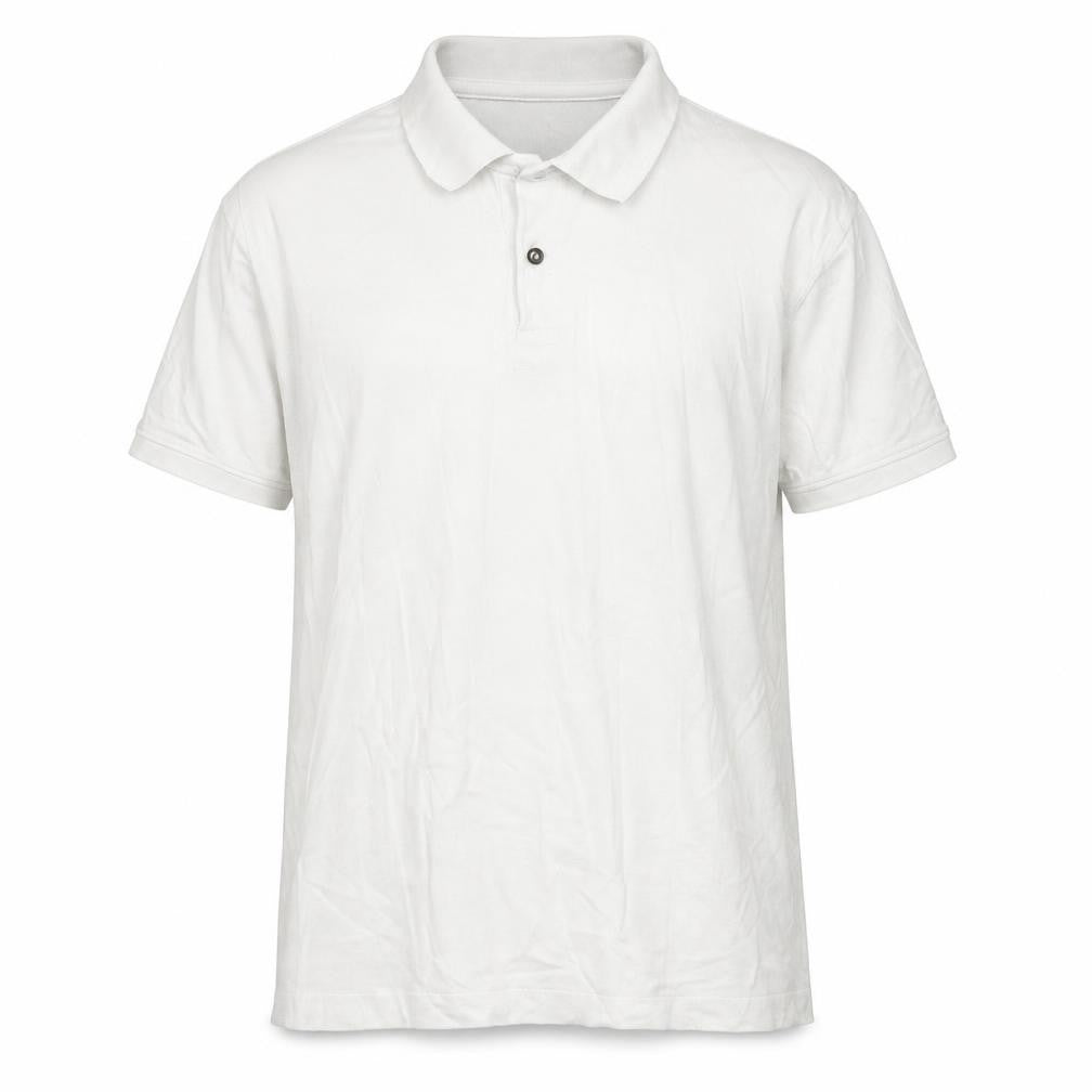 Un Bias Mens White  Cotton  Polo Size L Collared Pullover
