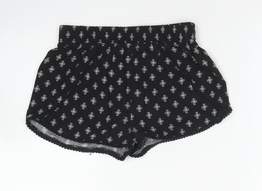915 Generation Girls Black Paisley Cotton Mom Shorts Size 9 Years  Regular