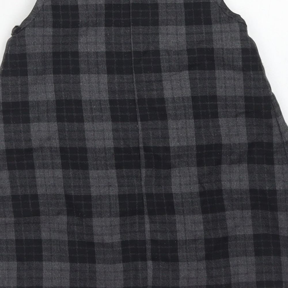 Neck & Neck Girls Black Plaid Polyester A-Line  Size 18 Months  Round Neck Zip