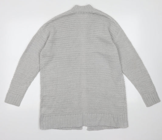 H&M Womens Grey V-Neck  Acrylic Cardigan Jumper Size S