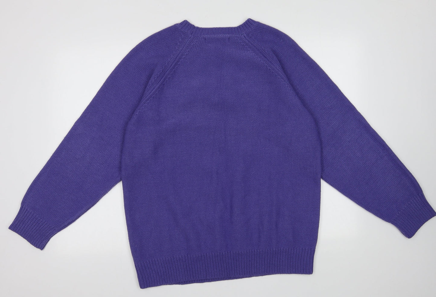 Amber Womens Purple Geometric Acrylic Pullover Sweatshirt Size 20  Pullover