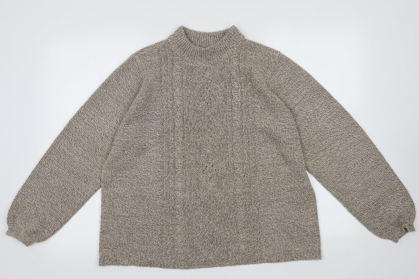 BM Womens Beige Argyle/Diamond Acrylic Pullover Sweatshirt Size M  Pullover