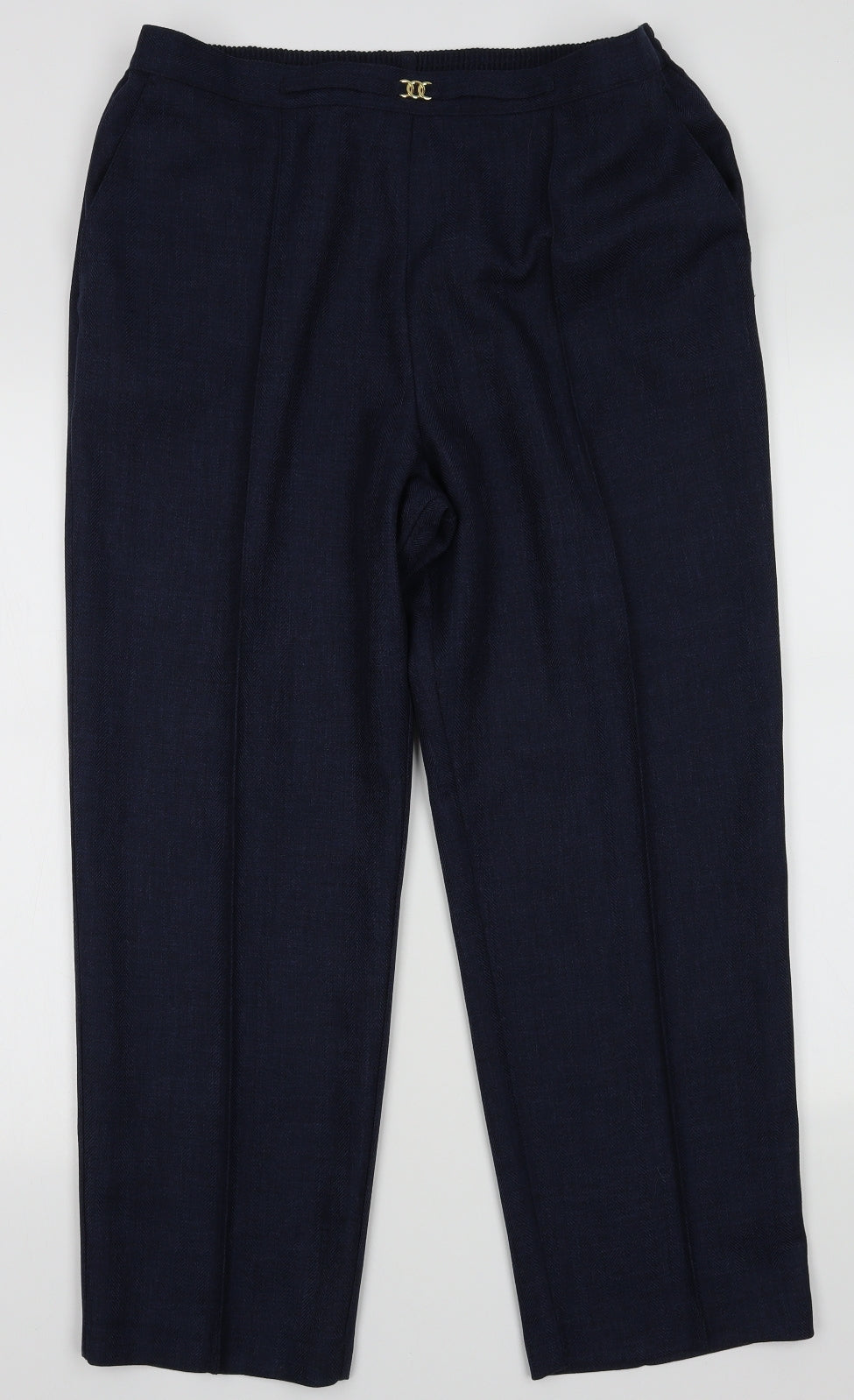 Marks and Spencer Womens Blue  Polyester Trousers  Size 18 L28 in Regular