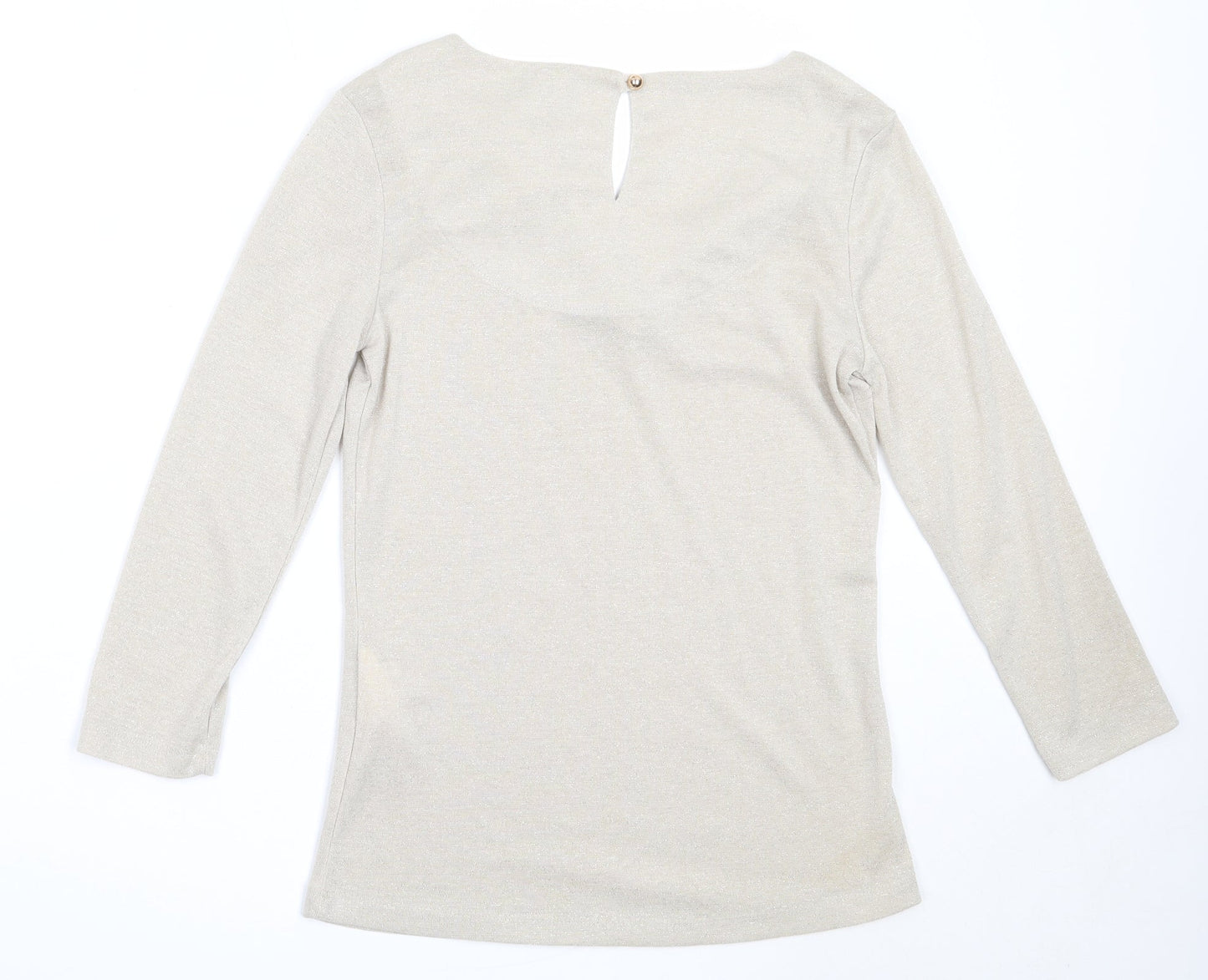 Vera Moda Womens Beige V-Neck  Polyester Pullover Jumper Size M