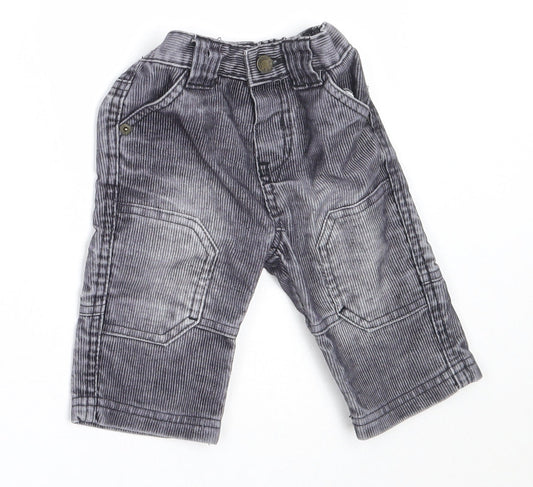 Mothercare Boys Grey  Cotton Capri Trousers Size 3-6 Months