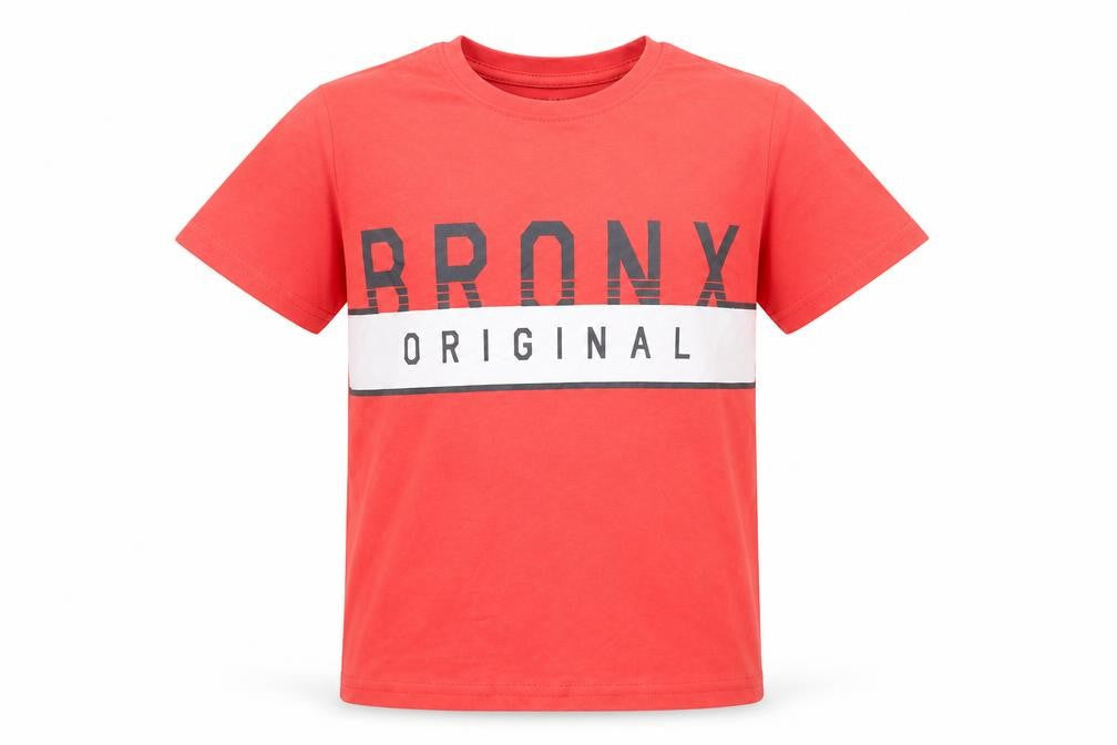 Primark Boys Red  Cotton Basic T-Shirt Size 7-8 Years Round Neck