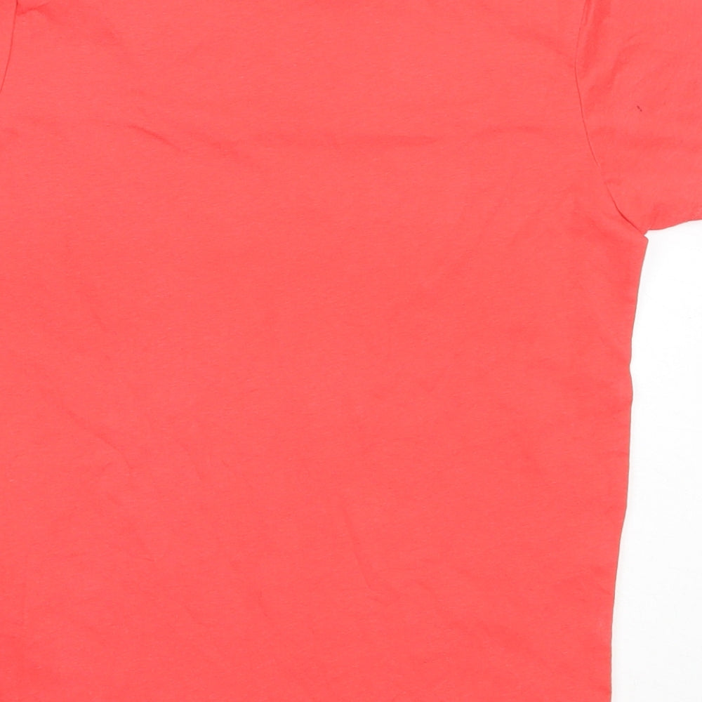 Primark Boys Red  Cotton Basic T-Shirt Size 7-8 Years Round Neck