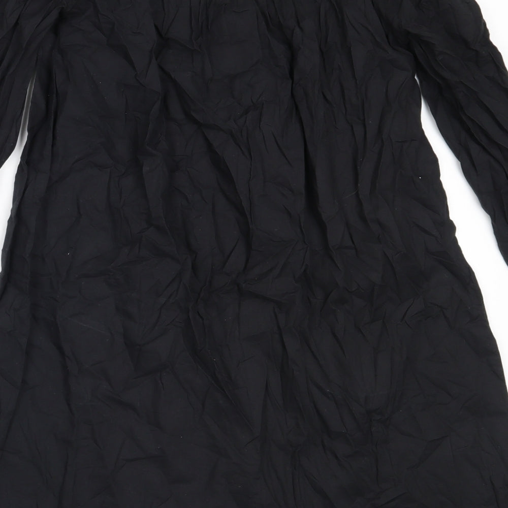 River Island Womens Black  Cotton Shift  Size 6  Off the Shoulder