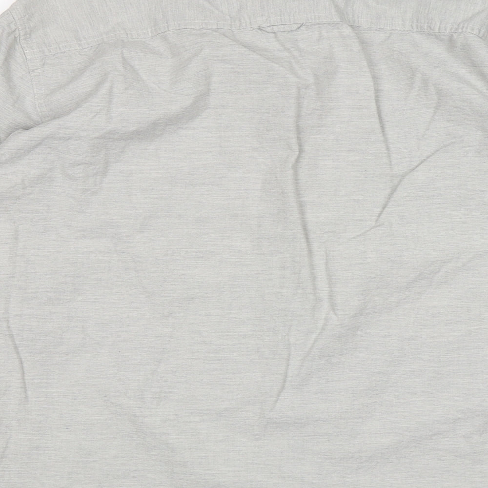 F&F Mens Grey  Cotton  Button-Up Size L Collared