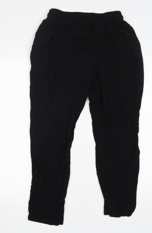 Now Womens Black  Viscose Trousers  Size 8 L26 in Regular