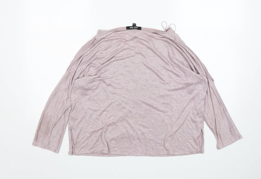 Belle Vere Womens Pink  Ramie Basic T-Shirt Size L Round Neck