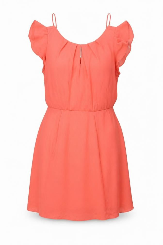 New Look Womens Pink  Polyester Fit & Flare  Size 10  Round Neck