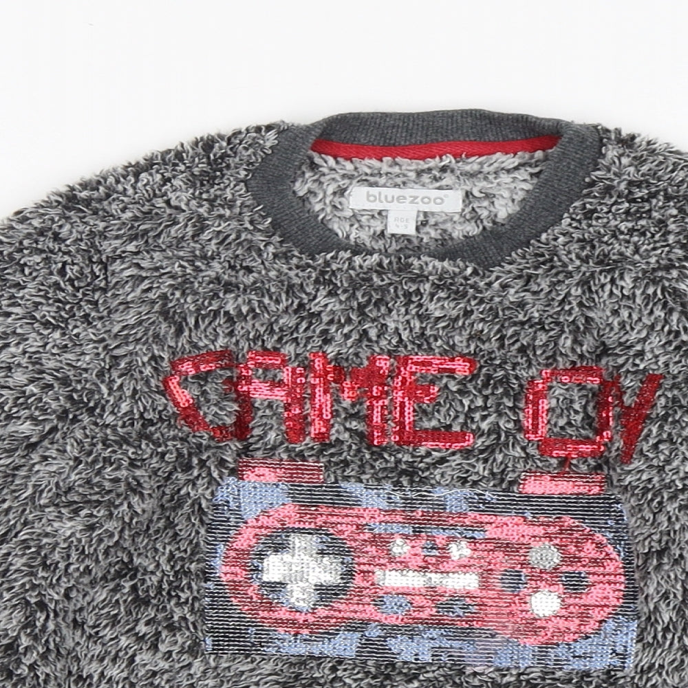 Bluezoo Boys Grey  Polyester  Pyjama Top Size 4-5 Years