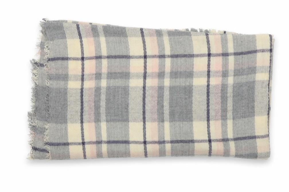 Zenelk Womens Multicoloured Plaid Acrylic  Shawl/Wrap