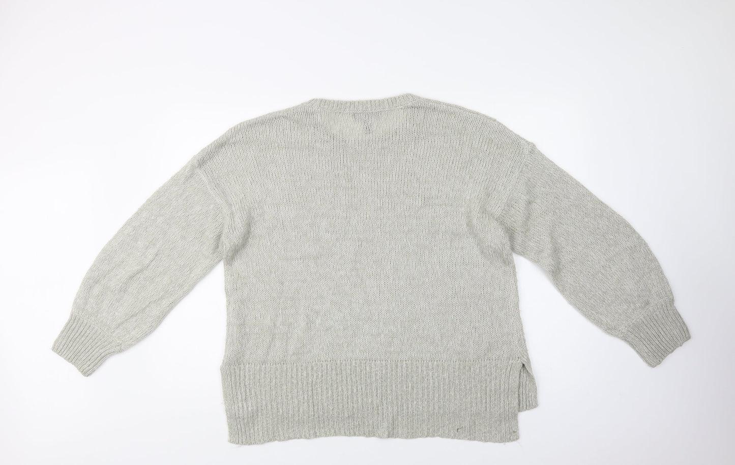 New Look Womens Grey Crew Neck  Acrylic Pullover Jumper Size L