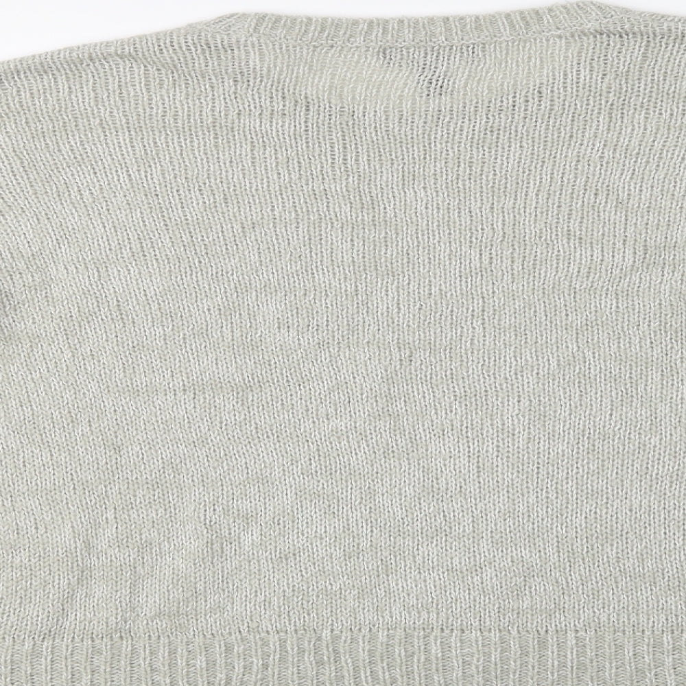 New Look Womens Grey Crew Neck  Acrylic Pullover Jumper Size L