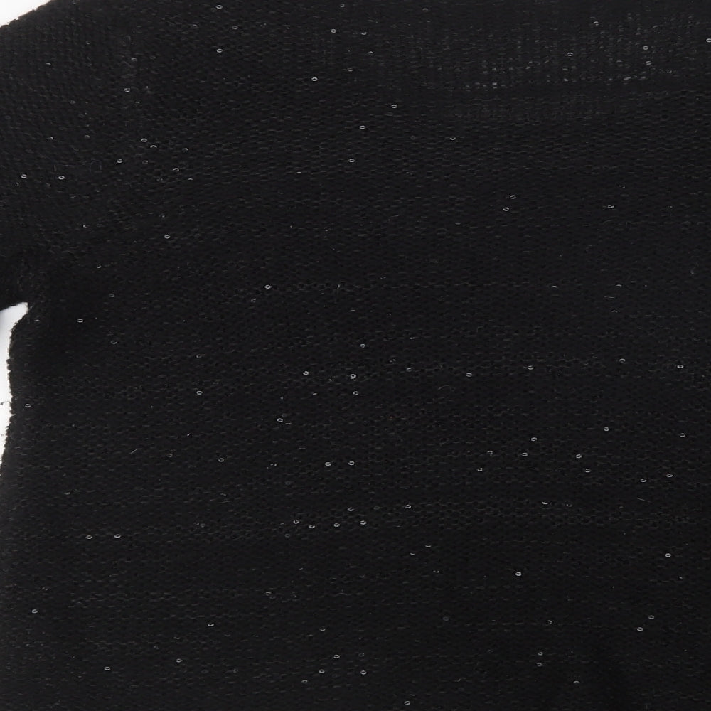 Amara Reya Womens Black Round Neck  Acrylic Pullover Jumper Size 16