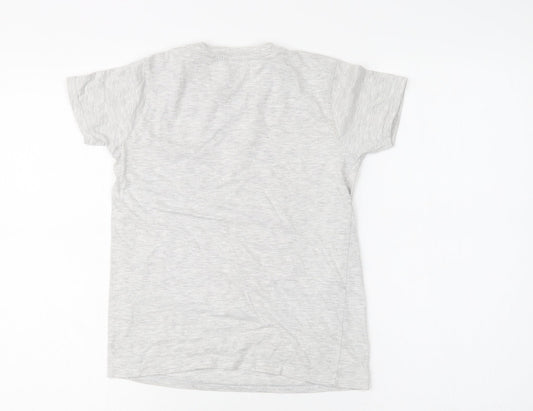 L.F.C. Boys Grey  Cotton Basic T-Shirt Size 8-9 Years Crew Neck  - Liverpool FC