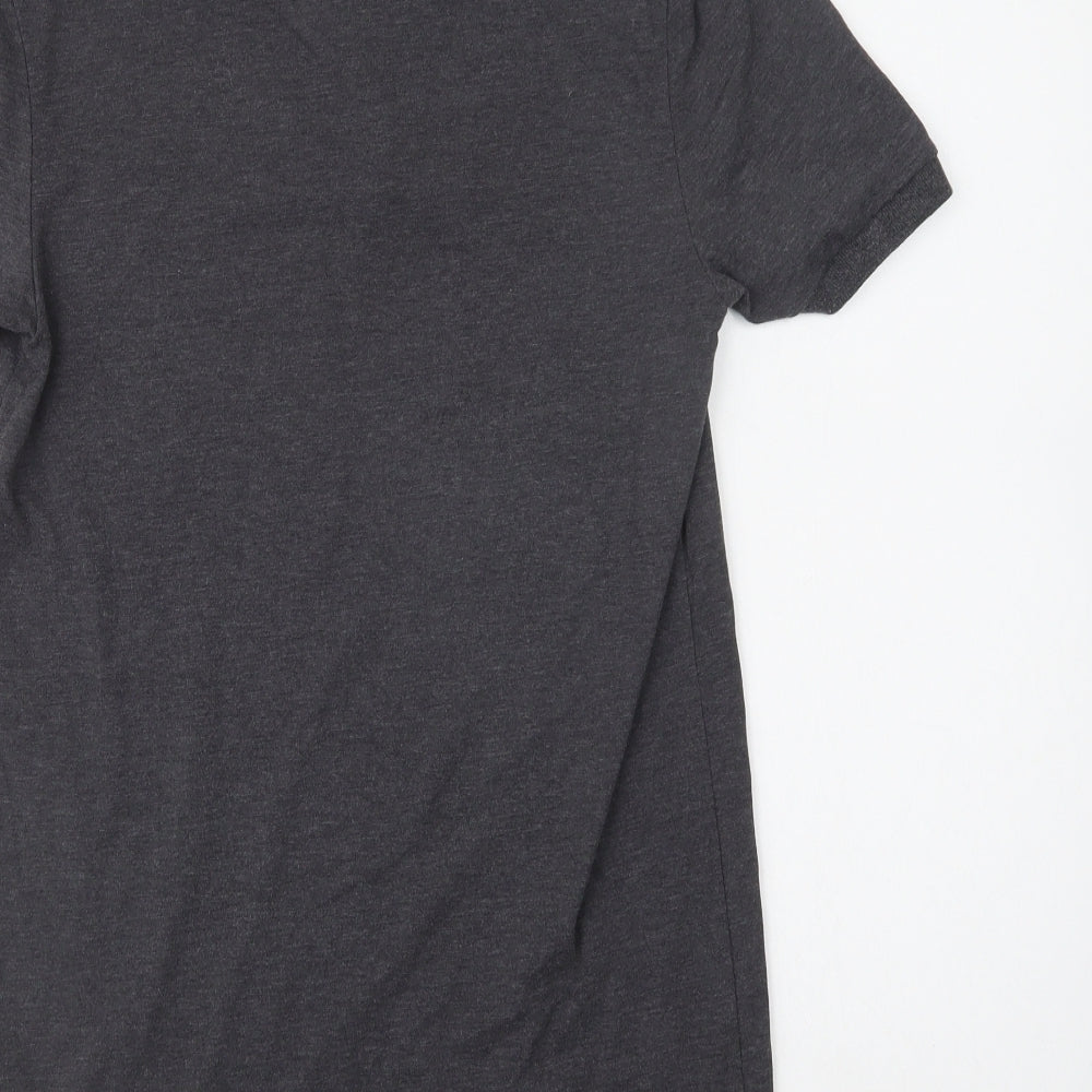 ASOS Mens Grey  Cotton  Polo Size M Collared Button