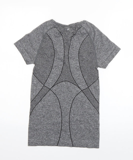 Workout Womens Grey  Polyamide Basic T-Shirt Size 6 Round Neck