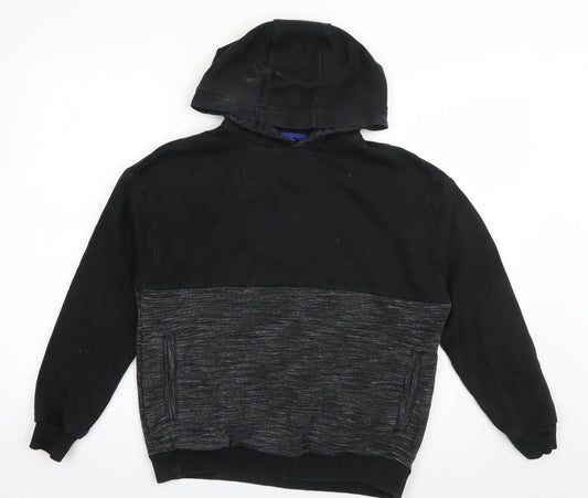 Marks and Spencer Boys Grey  Cotton Pullover Hoodie Size 11-12 Years  Pullover