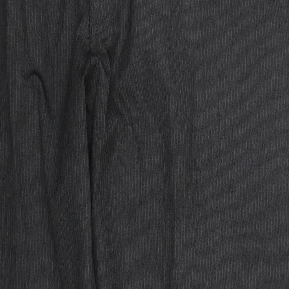 Taylor & Wright  Mens Grey Striped Polyester Trousers  Size 34 L29 in Regular Button