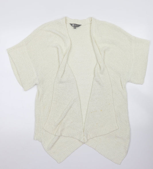 Mia Moda Womens Ivory Round Neck  Acrylic Cardigan Jumper Size L