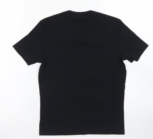 Esprit Womens Black  Cotton Basic T-Shirt Size M Crew Neck