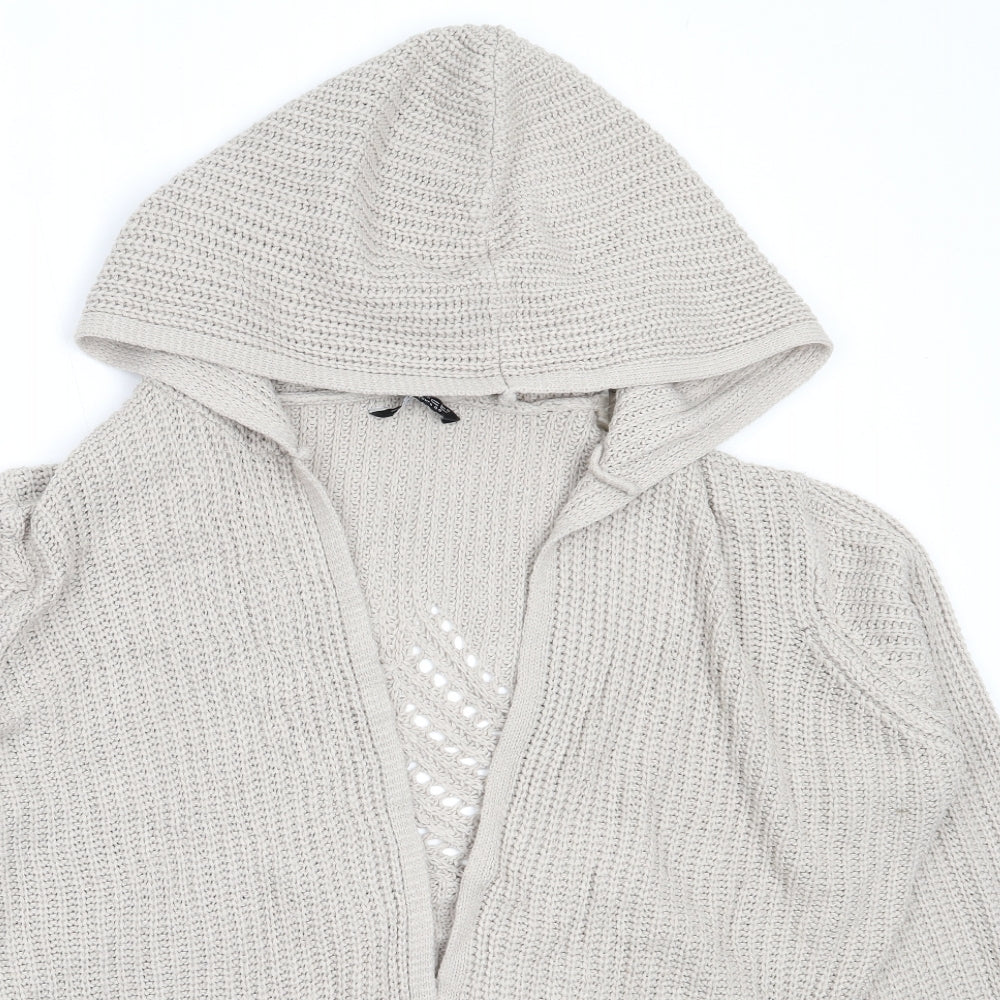 Select Womens Beige Round Neck  Acrylic Cardigan Jumper Size 16
