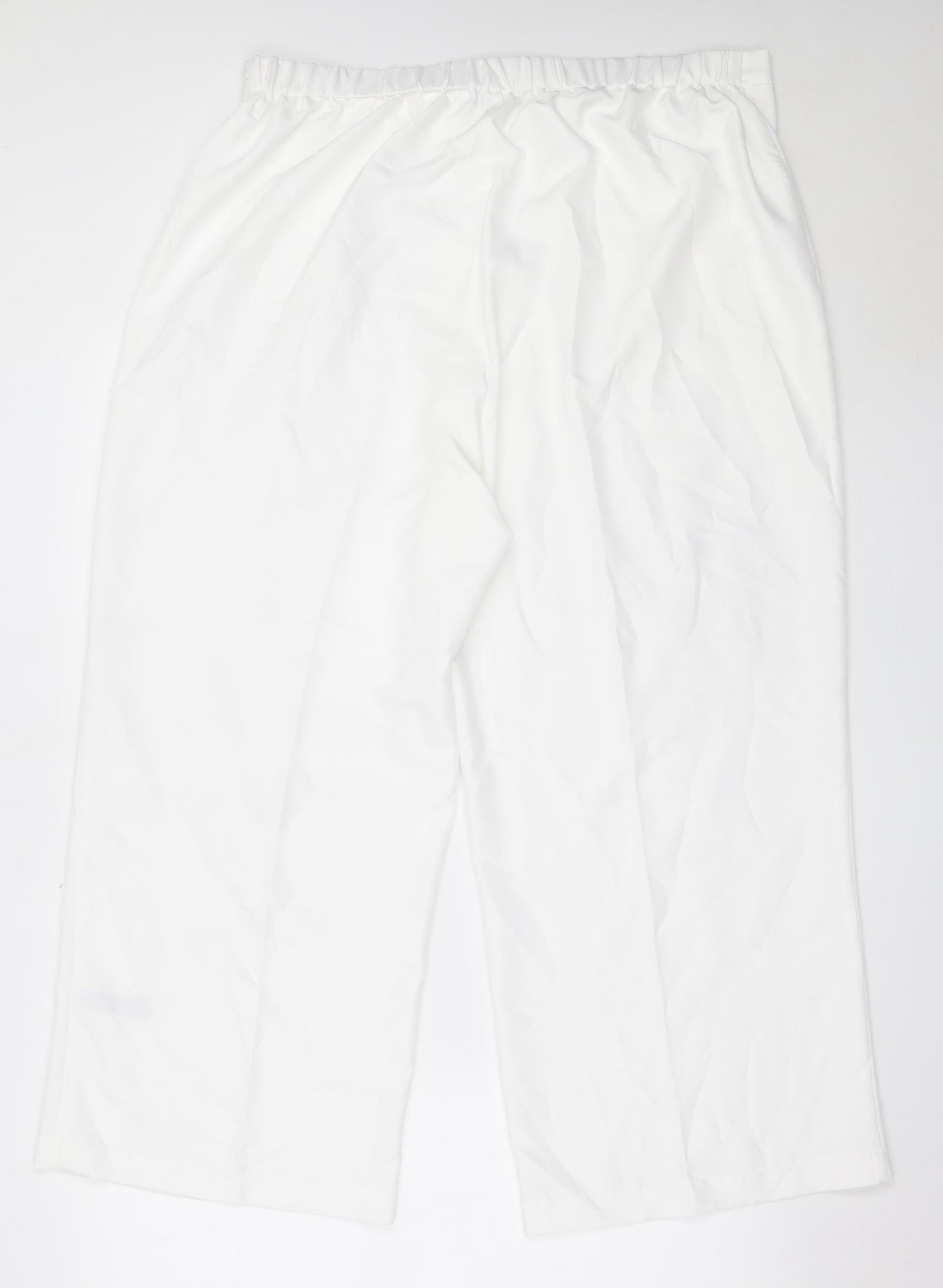 Marks and Spencer Womens White  Polyester Trousers  Size 36 in L26 in Regular