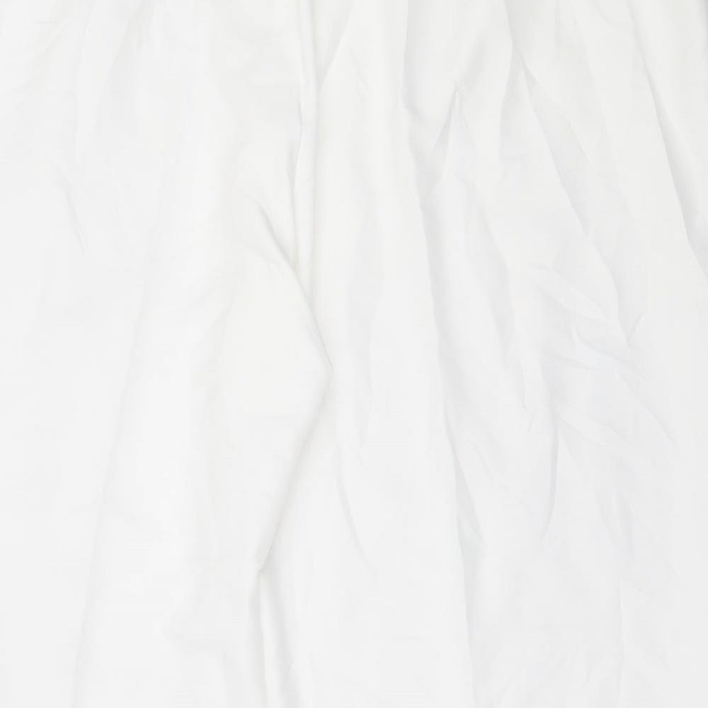 Marks and Spencer Womens White  Polyester Trousers  Size 36 in L26 in Regular