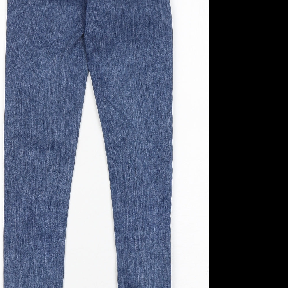 Topshop Womens Blue  Cotton Skinny Jeans Size 28 in L28 in Regular