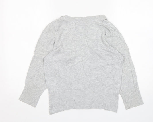 Topshop Womens Grey V-Neck  Viscose Cardigan Jumper Size 12