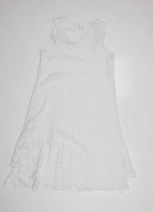 Beaut'e Womens White  Cotton A-Line  Size S  V-Neck