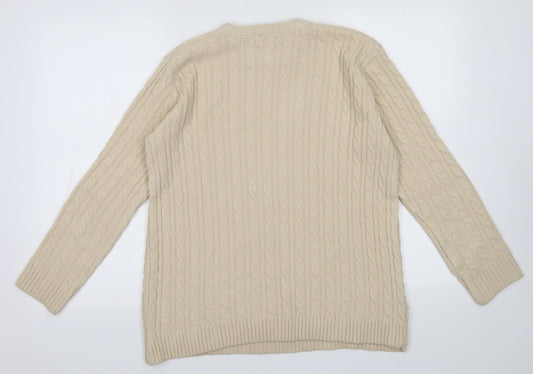 choice Womens White Geometric Acrylic Pullover Sweatshirt Size M  Pullover