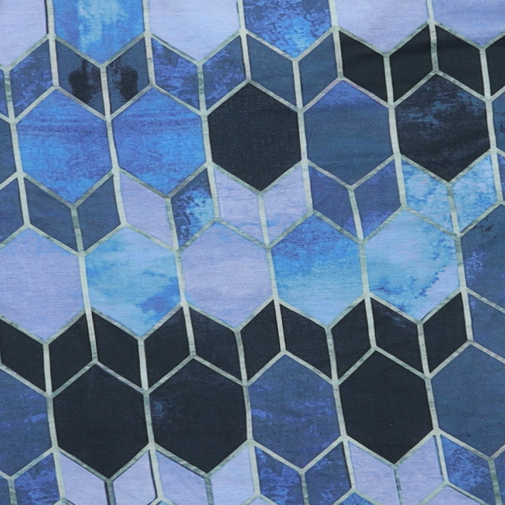 Preworn Womens Blue Argyle/Diamond Polyester Pullover Sweatshirt Size XL  Pullover