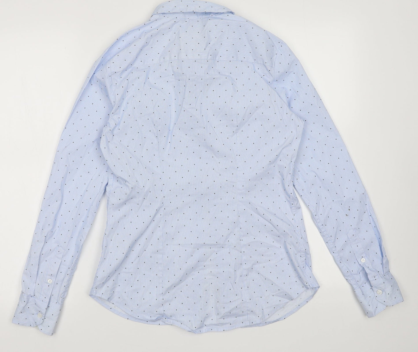 Blue Womens Pink  Cotton  Button-Up Size 8 Collared