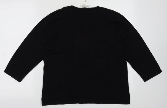 Gelco Womens Black  Viscose Pullover Sweatshirt Size 16  Pullover