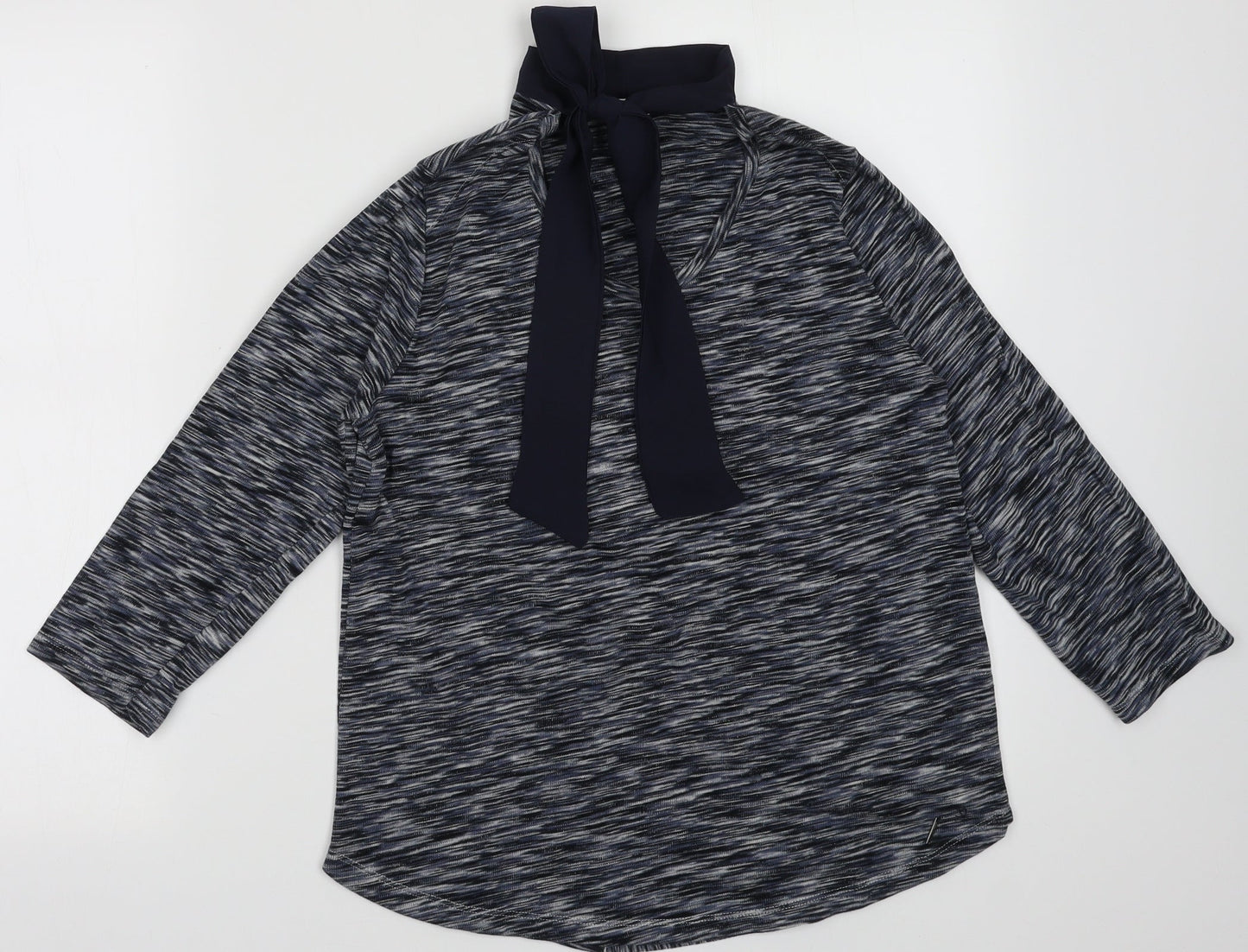 EWM Womens Blue Striped Coir Pullover Sweatshirt Size S  Tie