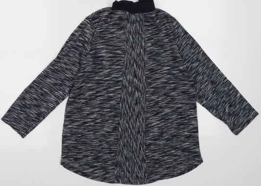 EWM Womens Blue Striped Coir Pullover Sweatshirt Size S  Tie