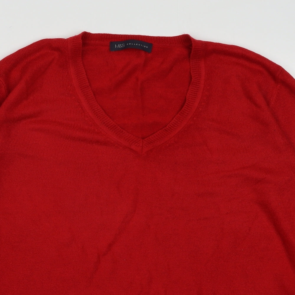 Marks and Spencer Womens Red  Acrylic Pullover Sweatshirt Size 12  Pullover