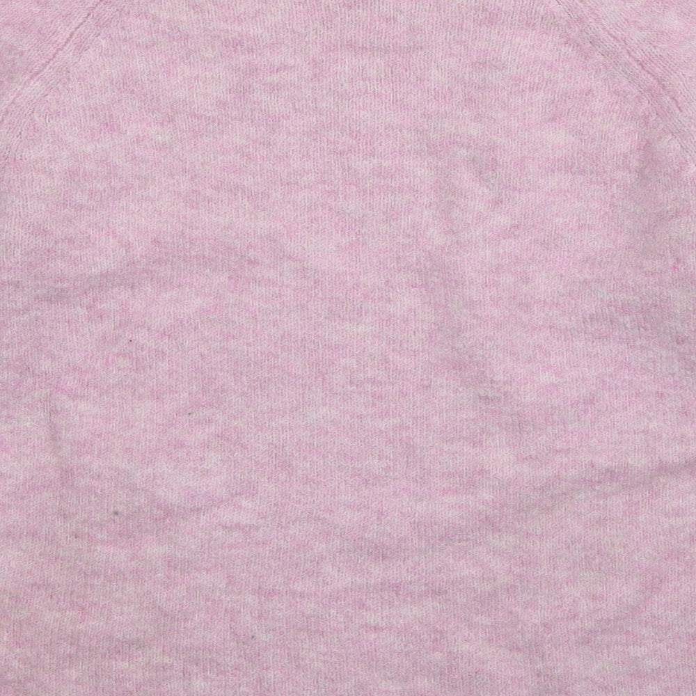 Marks and Spencer Womens Pink Crew Neck  Acrylic Pullover Jumper Size S