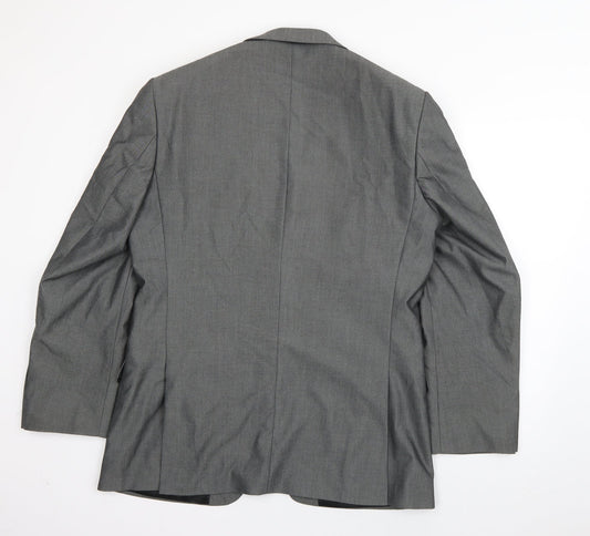 Karl Jackson Mens Grey  Polyester Jacket Suit Jacket Size L