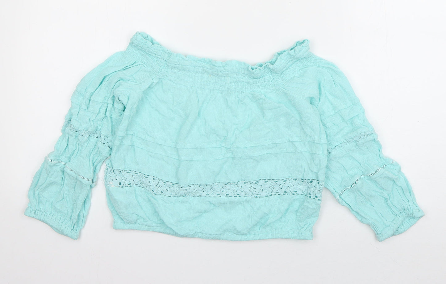 aeropostale Womens Blue  Viscose Basic Blouse Size XS Off the Shoulder